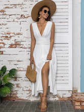 Load image into Gallery viewer, Cyra Slit V-Neck Sleeveless Midi Dress