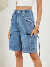 Load image into Gallery viewer, Lumi High Waist Denim Shorts with Pockets