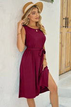 Load image into Gallery viewer, Umbria Tied Round Neck Sleeveless Dress