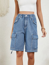 Load image into Gallery viewer, Lumi High Waist Denim Shorts with Pockets