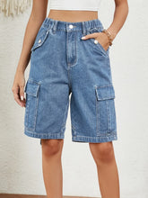 Load image into Gallery viewer, Lumi High Waist Denim Shorts with Pockets