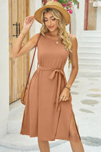 Load image into Gallery viewer, Umbria Tied Round Neck Sleeveless Dress