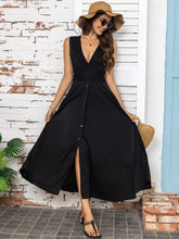 Load image into Gallery viewer, Cyra Slit V-Neck Sleeveless Midi Dress