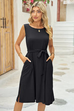 Load image into Gallery viewer, Umbria Tied Round Neck Sleeveless Dress