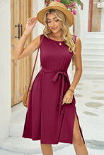 Load image into Gallery viewer, Umbria Tied Round Neck Sleeveless Dress