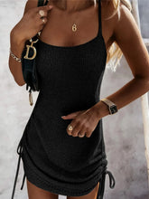 Load image into Gallery viewer, Posie Drawstring Scoop Neck Spaghetti Strap Knit Dress