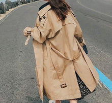 Load image into Gallery viewer, Long Double-Breasted Trench Coat