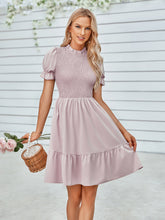 Load image into Gallery viewer, Gigi Smocked Short Flounce Sleeve Dress