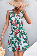 Load image into Gallery viewer, Kaede Printed Zip Detail Belted Sleeveless Dress