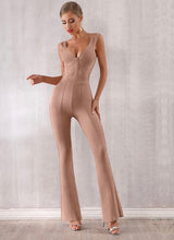 Load image into Gallery viewer, Long Bandage V-Neck Jumpsuit