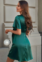 Load image into Gallery viewer, Radleigh Tie Front Plunge Flutter Sleeve Mini Dress