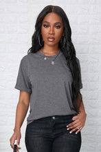 Load image into Gallery viewer, Round Neck Cuffed Short Sleeve Tee