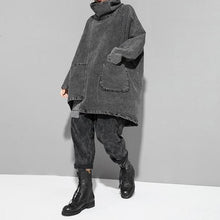 Load image into Gallery viewer, Raya Reon Turtleneck Loose Denim Sweatshirt