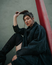 Load image into Gallery viewer, Raya Reon Turtleneck Loose Denim Sweatshirt