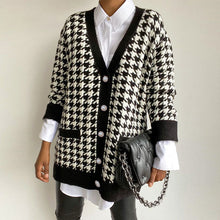 Load image into Gallery viewer, Oversized Houndstooth Cardigan