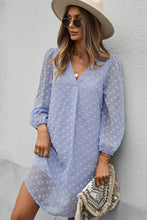 Load image into Gallery viewer, Arnav Swiss Dot V-Neck Long Sleeve Dress