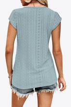 Load image into Gallery viewer, Avalon Eyelet Contrast V-Neck Tee