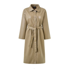 Load image into Gallery viewer, Storie Long PU Leather Trench Coat