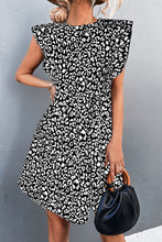 Load image into Gallery viewer, Leopard Round Neck Mini Dress