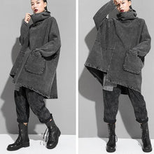 Load image into Gallery viewer, Raya Reon Turtleneck Loose Denim Sweatshirt