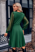 Load image into Gallery viewer, Gabrielle Surplice Neck Swiss Dot Long Sleeve Dress