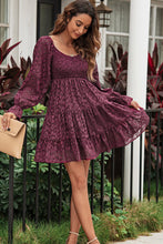 Load image into Gallery viewer, Libby Leopard Applique Flounce Sleeve Smocked Tiered Dress
