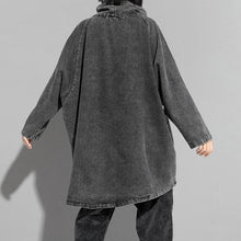 Load image into Gallery viewer, Raya Reon Turtleneck Loose Denim Sweatshirt