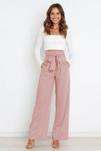 Load image into Gallery viewer, Micaela Tie Front Paperbag Wide Leg Pants