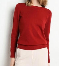 Load image into Gallery viewer, Iris Slim O-Neck Cashmere Blend Sweater
