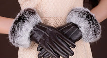 Load image into Gallery viewer, Fur Wrist Leather Driving Gloves