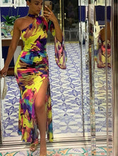 Load image into Gallery viewer, Sasha Side Slit Printed One Shoulder Maxi Dress