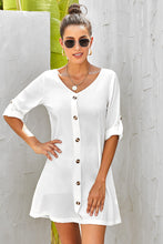 Load image into Gallery viewer, Destiny Buttoned V-Neck Dress