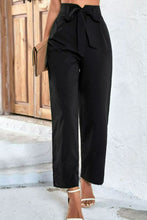 Load image into Gallery viewer, Bari Belted High-Rise Wide Leg Pants