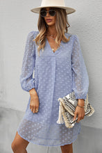 Load image into Gallery viewer, Arnav Swiss Dot V-Neck Long Sleeve Dress