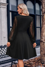 Load image into Gallery viewer, Gabrielle Surplice Neck Swiss Dot Long Sleeve Dress