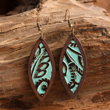 Load image into Gallery viewer, Aviva Geometrical Shape Wooden Dangle Earrings