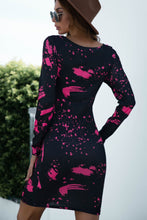 Load image into Gallery viewer, Enya Printed Boat Neck Long Sleeve Dress