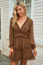 Load image into Gallery viewer, Blaze Floral Frill Trim Plunge Flounce Sleeve Dress