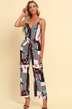 Load image into Gallery viewer, Printed Spaghetti Strap Tied Jumpsuit