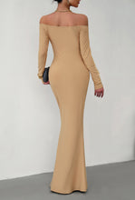 Load image into Gallery viewer, Flora Off-Shoulder Long Sleeve Maxi Dress