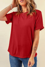 Load image into Gallery viewer, Round Neck Cuffed Short Sleeve Tee