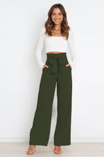 Load image into Gallery viewer, Micaela Tie Front Paperbag Wide Leg Pants