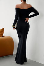 Load image into Gallery viewer, Flora Off-Shoulder Long Sleeve Maxi Dress