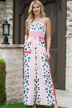Load image into Gallery viewer, Leopard Color Block Smocked Jumpsuit