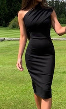 Load image into Gallery viewer, Black One Shoulder Bandage Dress