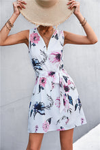 Load image into Gallery viewer, Kaede Printed Zip Detail Belted Sleeveless Dress