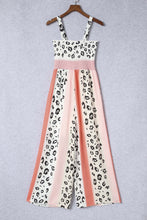 Load image into Gallery viewer, Leopard Color Block Smocked Jumpsuit