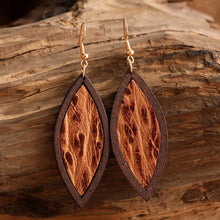 Load image into Gallery viewer, Aviva Geometrical Shape Wooden Dangle Earrings