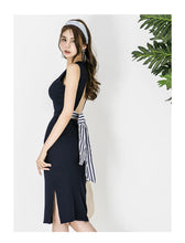 Load image into Gallery viewer, Jada Black Knitted Midi Dress