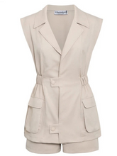 Load image into Gallery viewer, Sleeveless 2 Piece Shorts Suit Set